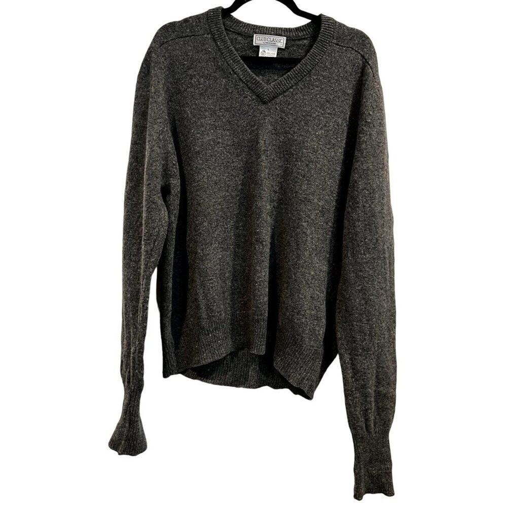 Club Classics Price Club Men Large Pure Lambswool Pullover Sweater Grey Warm